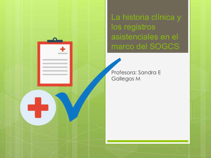 Grupo 6 - Sandra Gallegos Historia clinica en el marco del SOGCS